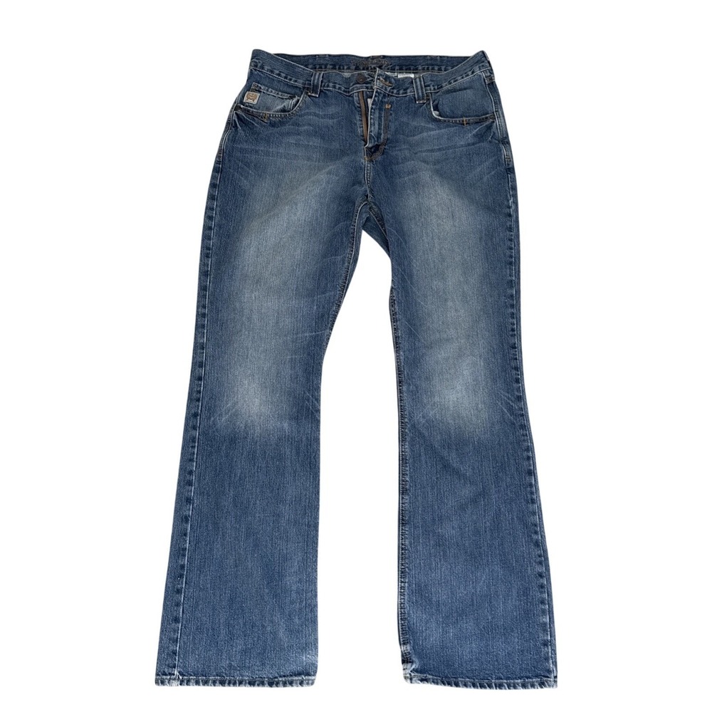 Cinch Carter Jeans Mens 38 X 36 Blue Distressed Denim Relaxed Western (READ)